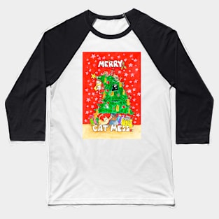 Merry Cat Mess Baseball T-Shirt